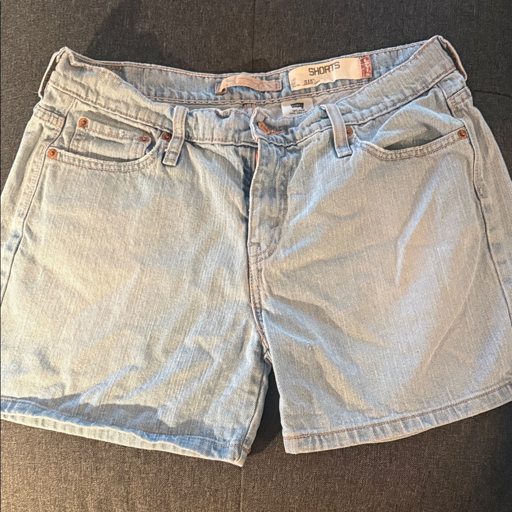 Levis light blue jean 515 shorts.